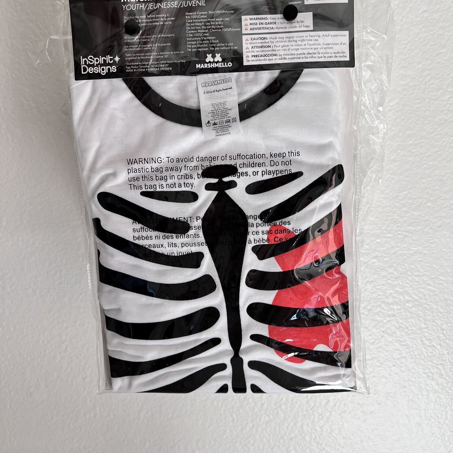 NWT Official Marshmello DJ Mello Helmet Skeleton Full Kids XL 14-16 Costume