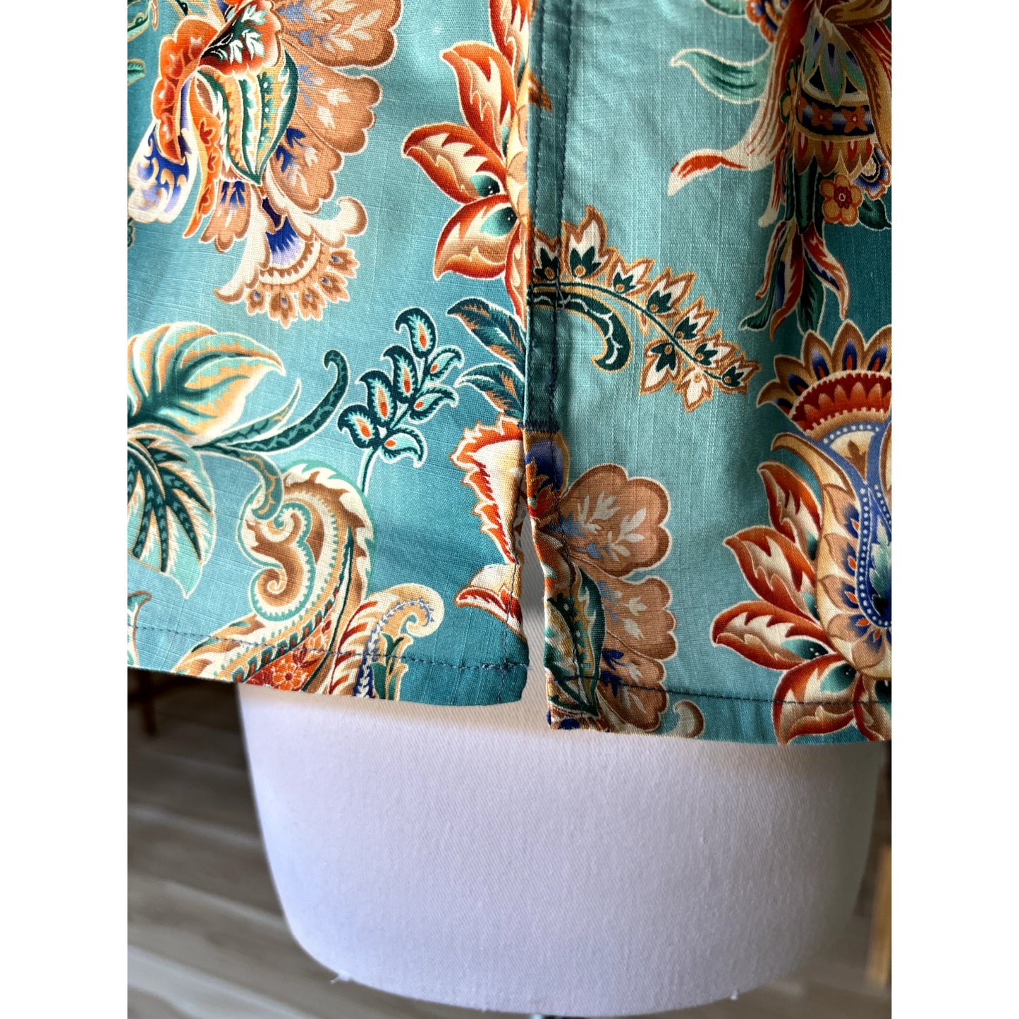 NWT Yiume Tree of Life Button Down XL Shirt Women Tropical Hawaiian Aloha Beach