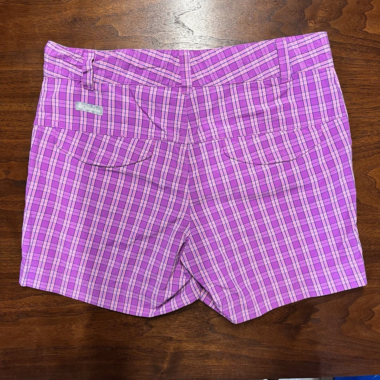 Columbia Omni-Shade Girls Shorts Medium 10/12 Adjustable Hiking Outdoor Purple