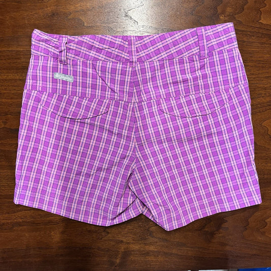 Columbia Omni-Shade Girls Shorts Medium 10/12 Adjustable Hiking Outdoor Purple