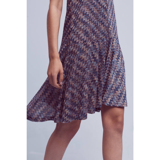 Maeve Anthropologie (L) Sleeveless Drop Waist Knit Blue Dress Y2K Knit
