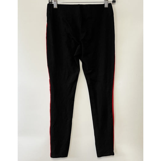 Lauren Ralph Lauren Black Label XS Ponte Skinny Leggings Black Red Side Stripe