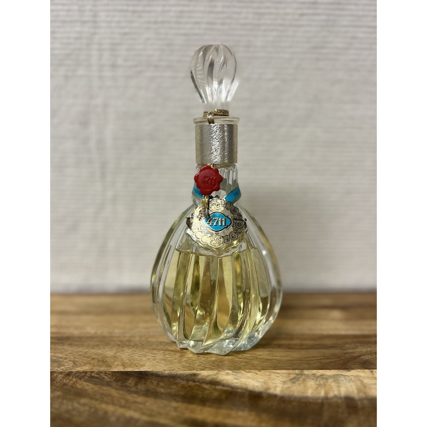 Vtg 4711 “Blau-Gold Doppelt” Eau De Cologne Glass Decanter Flacon 5fl oz