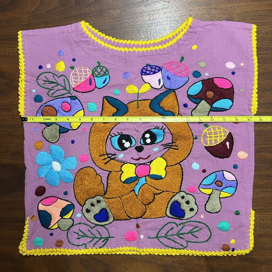 Cat Lady Shirt Kittens Handmade Crafty Kitsch Tacky Maximalist Colorful Crazy