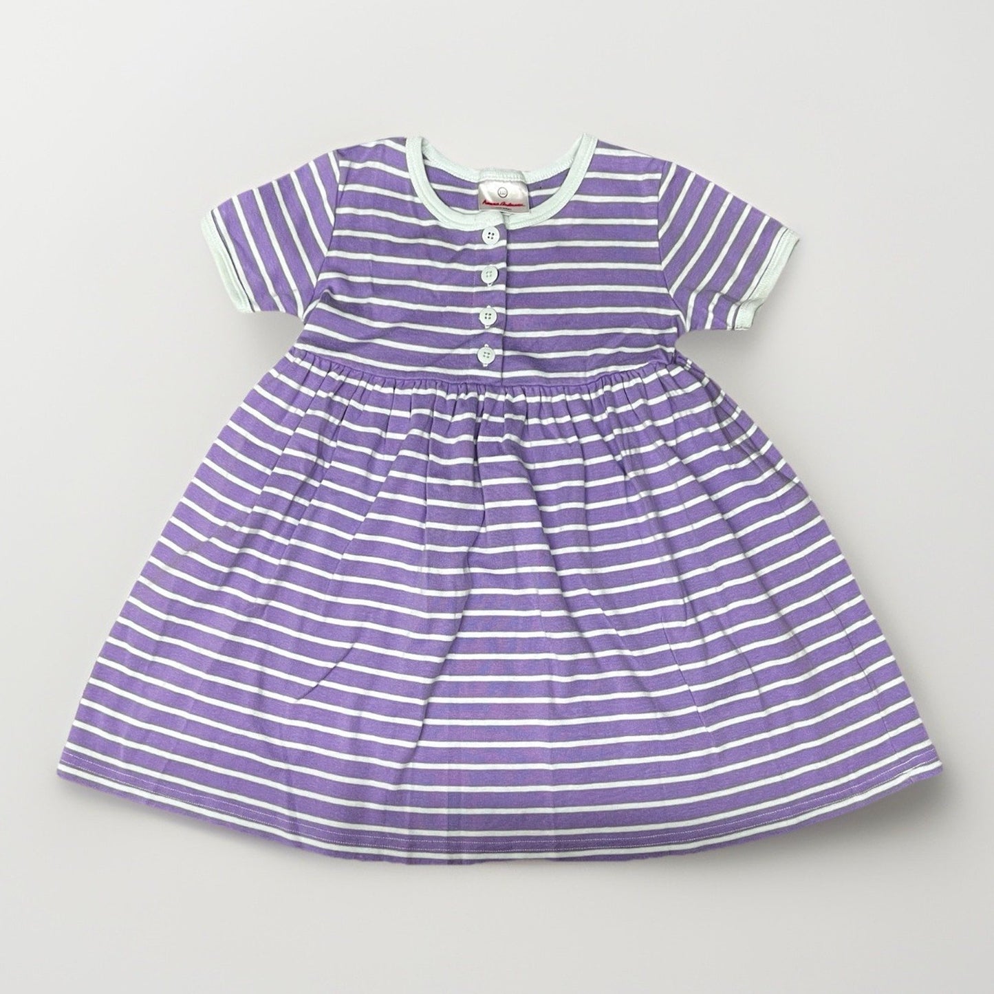 Hanna Andersson Pair Of 2 Dresses Girls Sz 5 (110) Striped 100% Cotton Summer