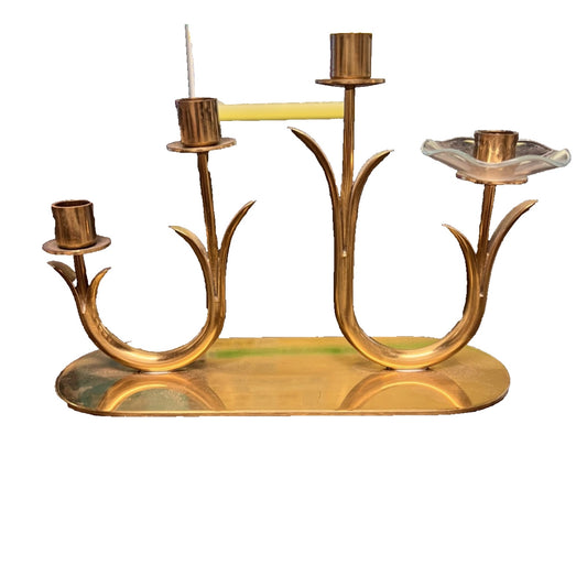 Usta Mettall of Sweden Bras 4 Candlestick Holder Floral