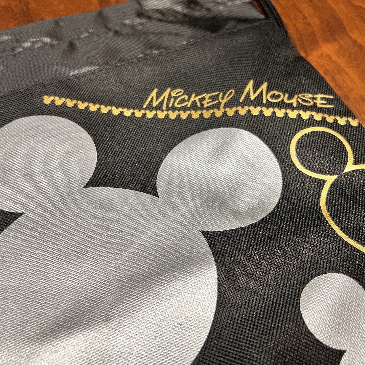 NWT Pair Disney Mickey Mouse Gold Black Silver Drawstring Cinch Bag Backpack Set