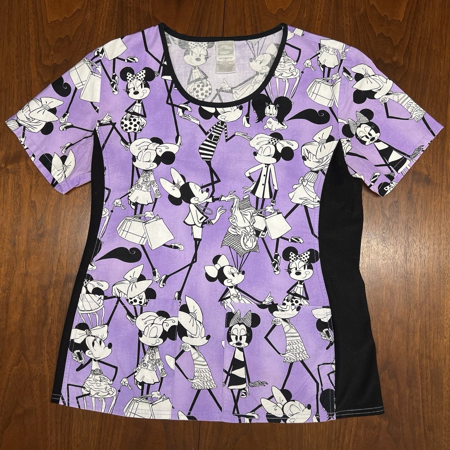 Lot of 4 Disney Scrub Tops Mickey Minnie Mouse Tooniforms Cherokee (S) AOP