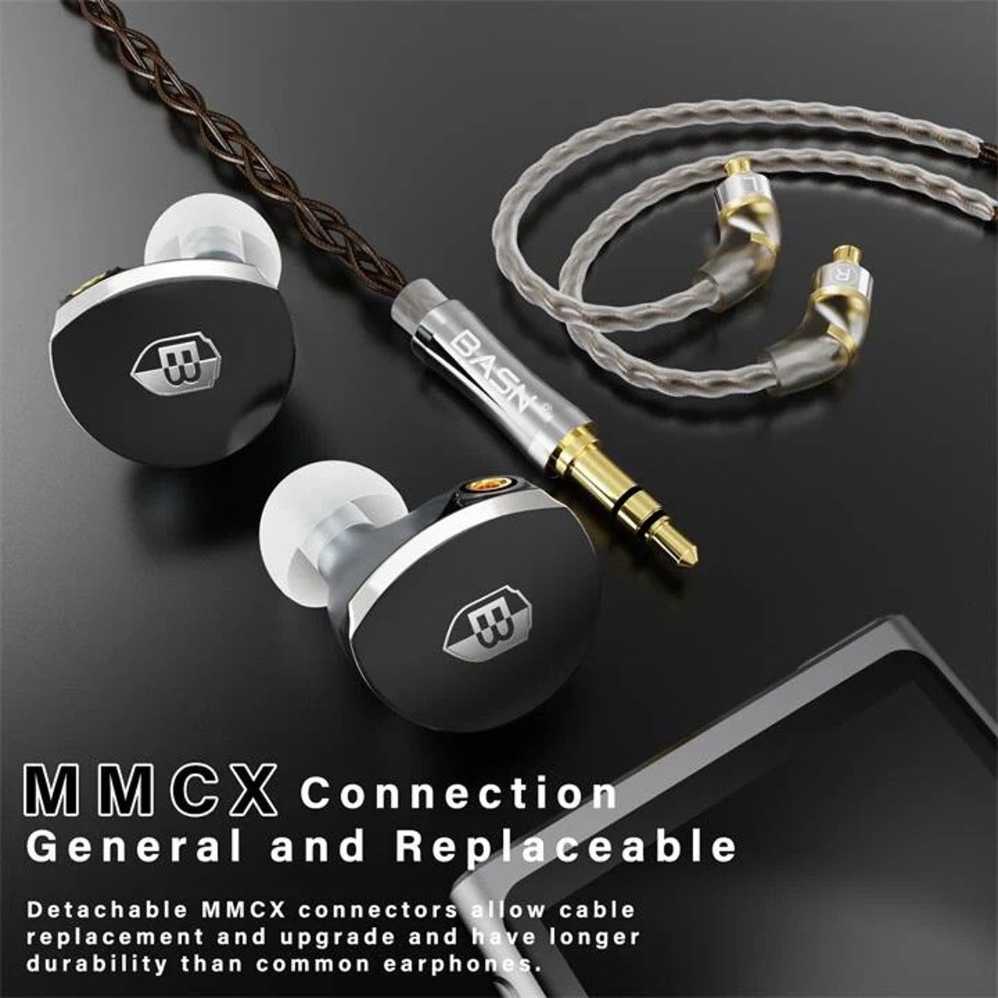 New BASN MTPro In-Ear Monitors 14.5mm Planar HiFi IEM Headphones MMCX Connection