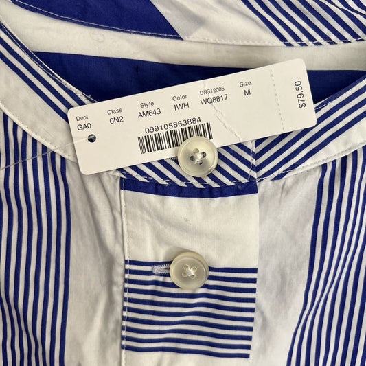 NWT J. Crew (M) Stripe 100% Cotton Poplin Tunic 3/4 Sleeve Shirt Classic Preppy