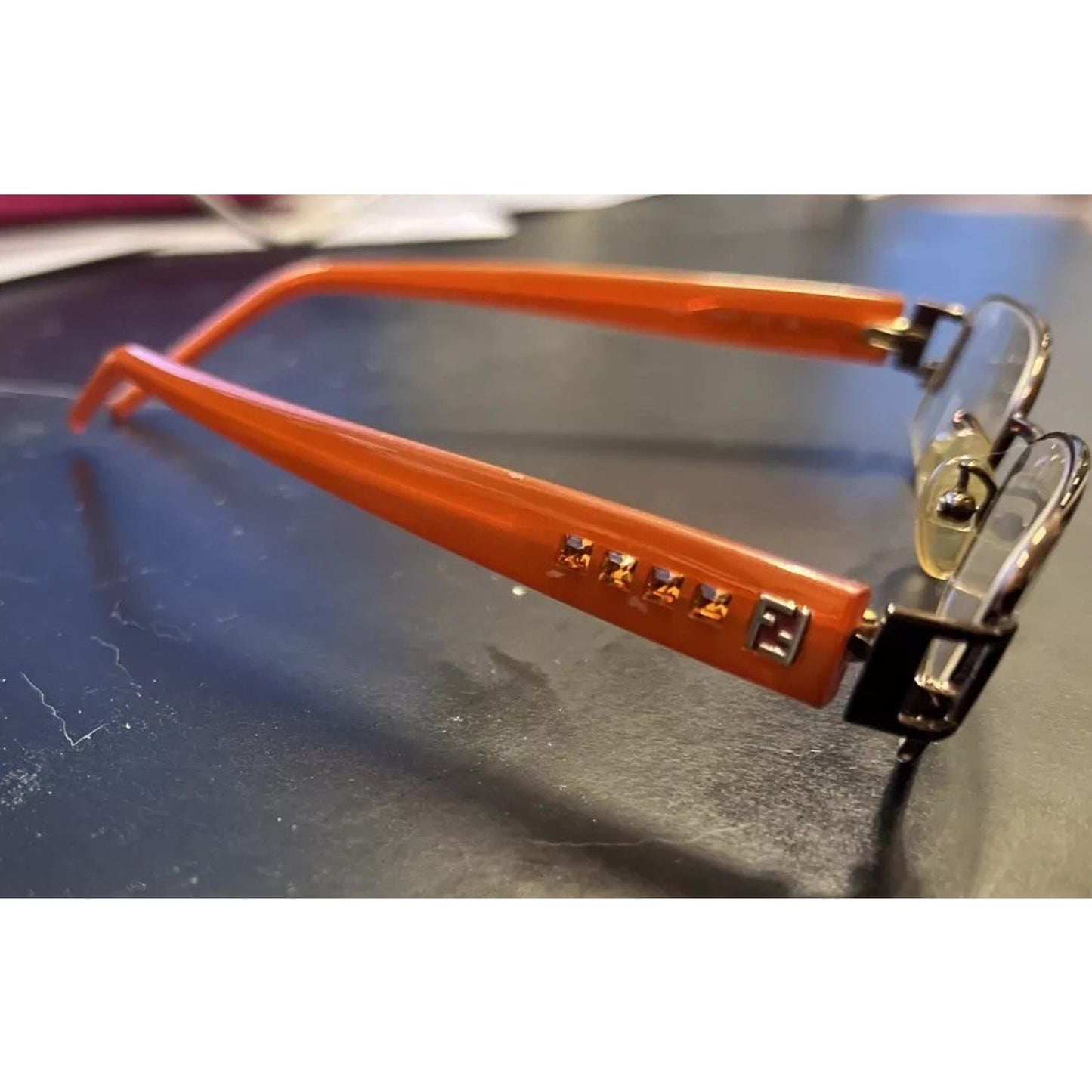 FENDI F941R 212 Italy Brown/Orange Designer Eyeglasses Frame 50-17-135