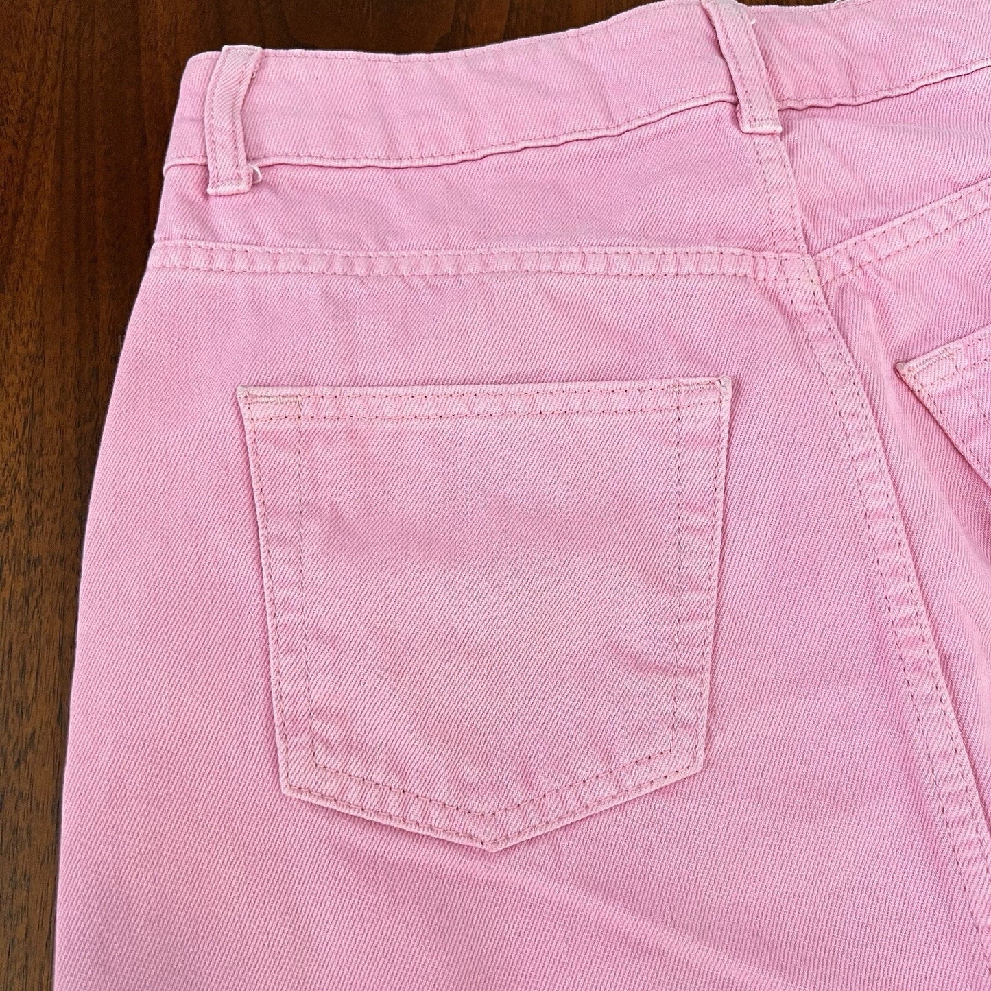 Topshop Moto Y2K Miniskirt Bubblegum Pink 27” Sz 4 Barbie Cutoff Raw Hem Petite