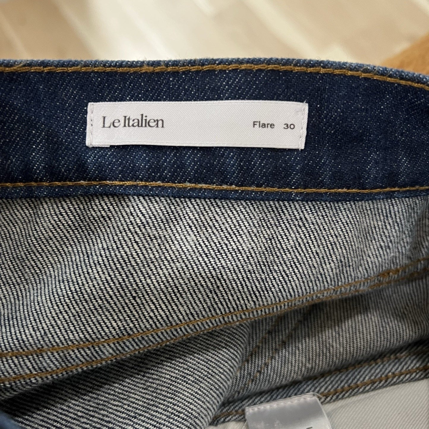 NWT $348 Frame Le Italien Flare Rigid Denim Jean 30 Dark Rinse 100% Cotton Tall