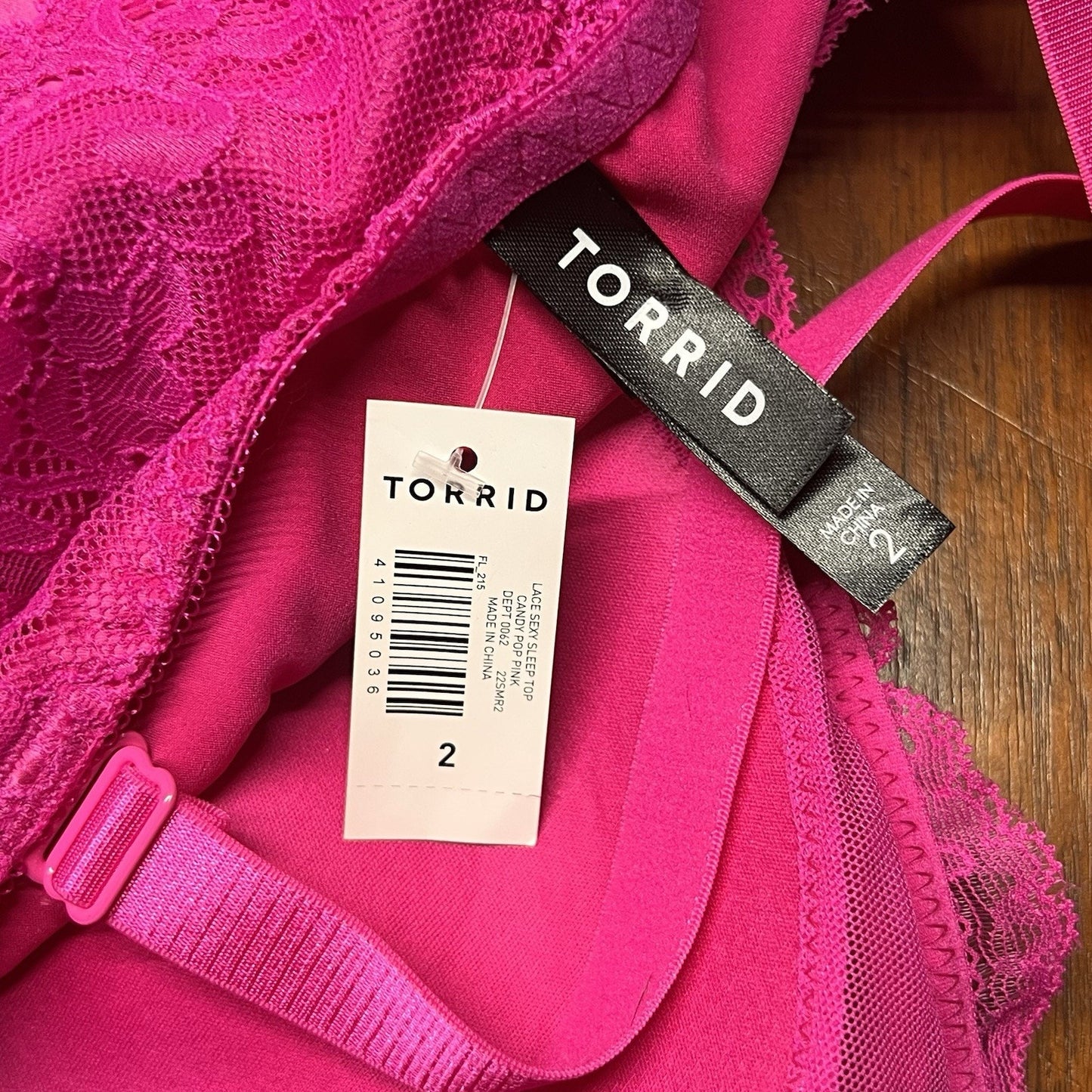 NWT Torrid Lace Sexy Sleep Top 2x Sz 18-20 Pink Cami Convertible Silky