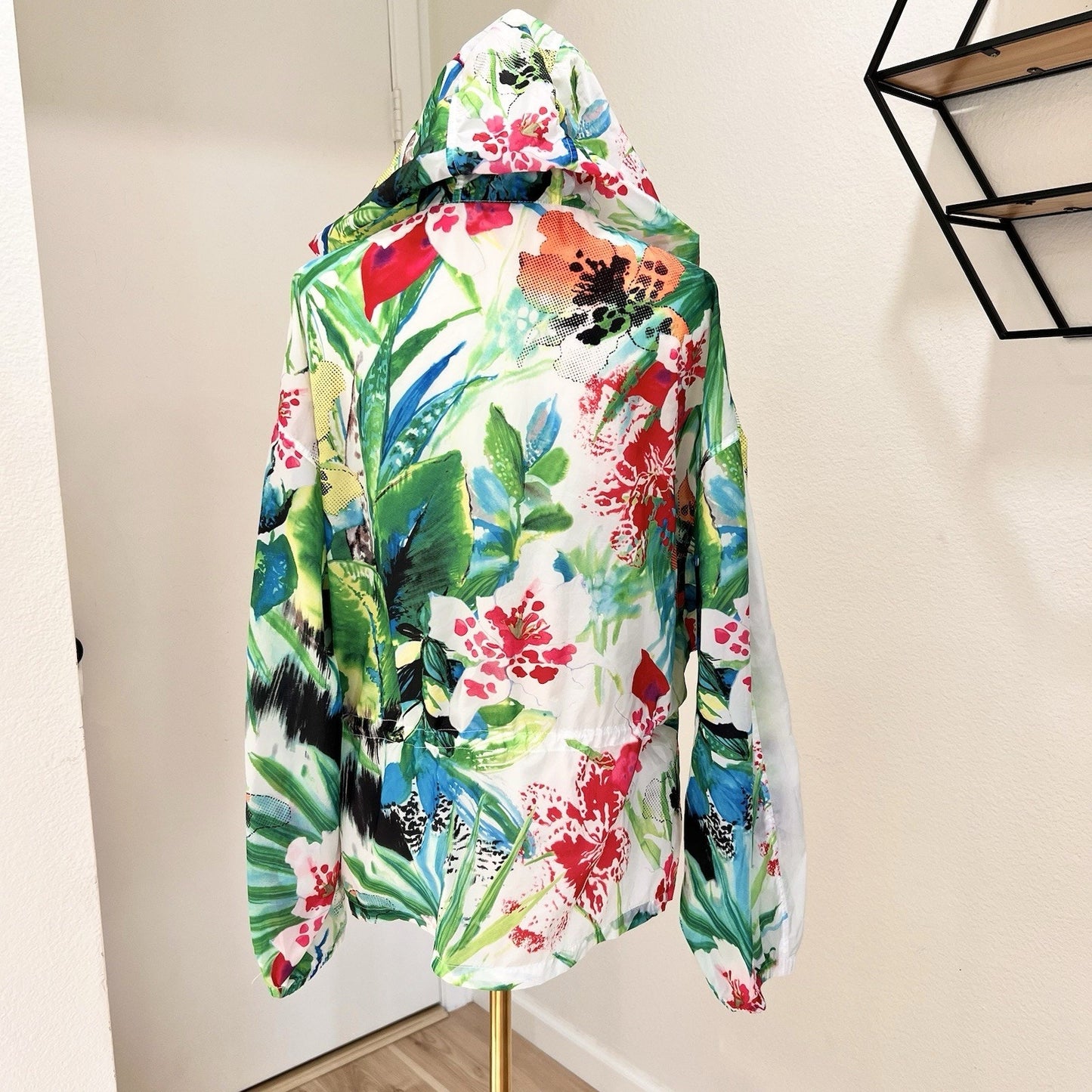 Anatomie Windbreaker Jacket Lg August Botanical Hooded Lightweight Tropical