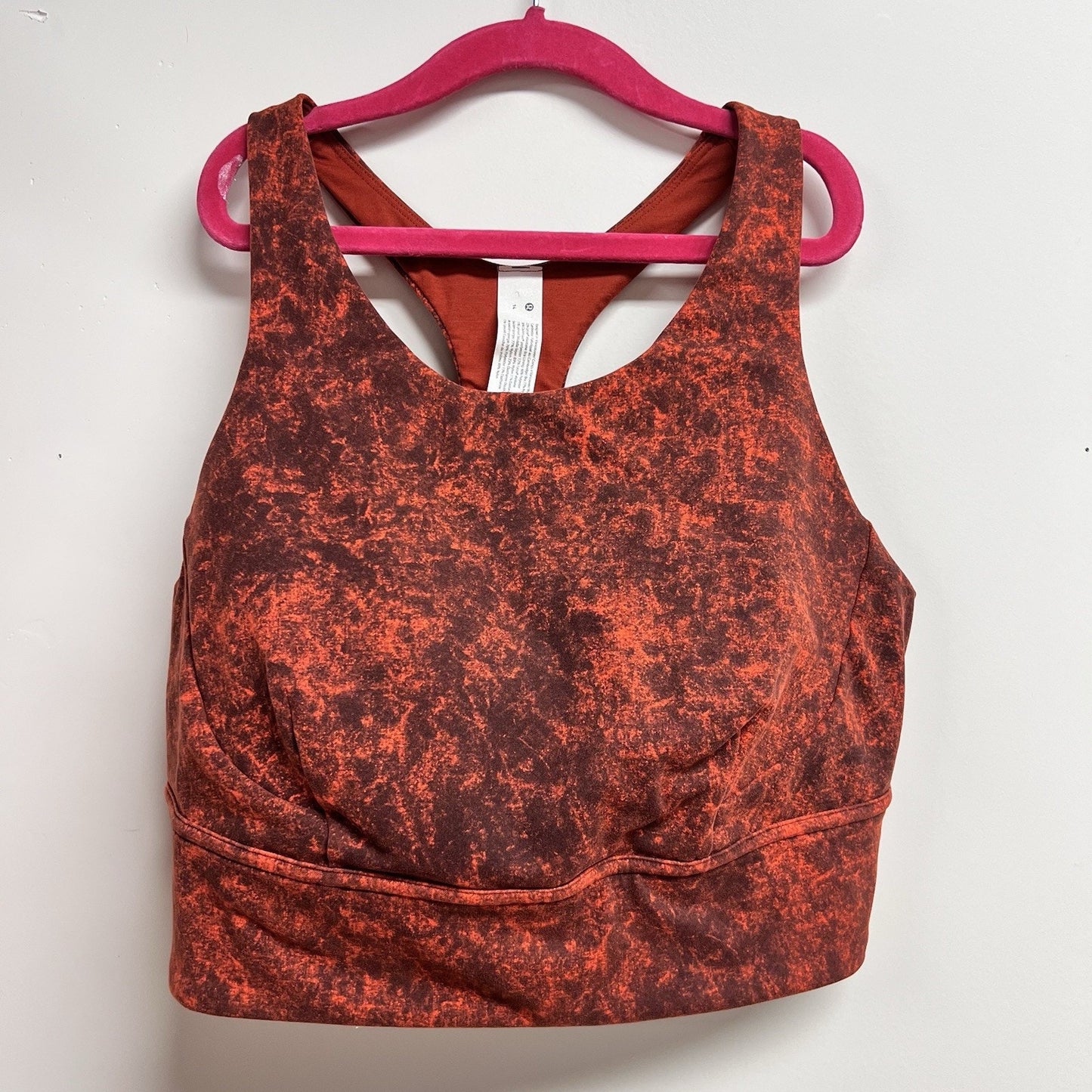 Lululemon XL Wunder Train Longline Sports Bra (14) Red Full Coverage Racer Back