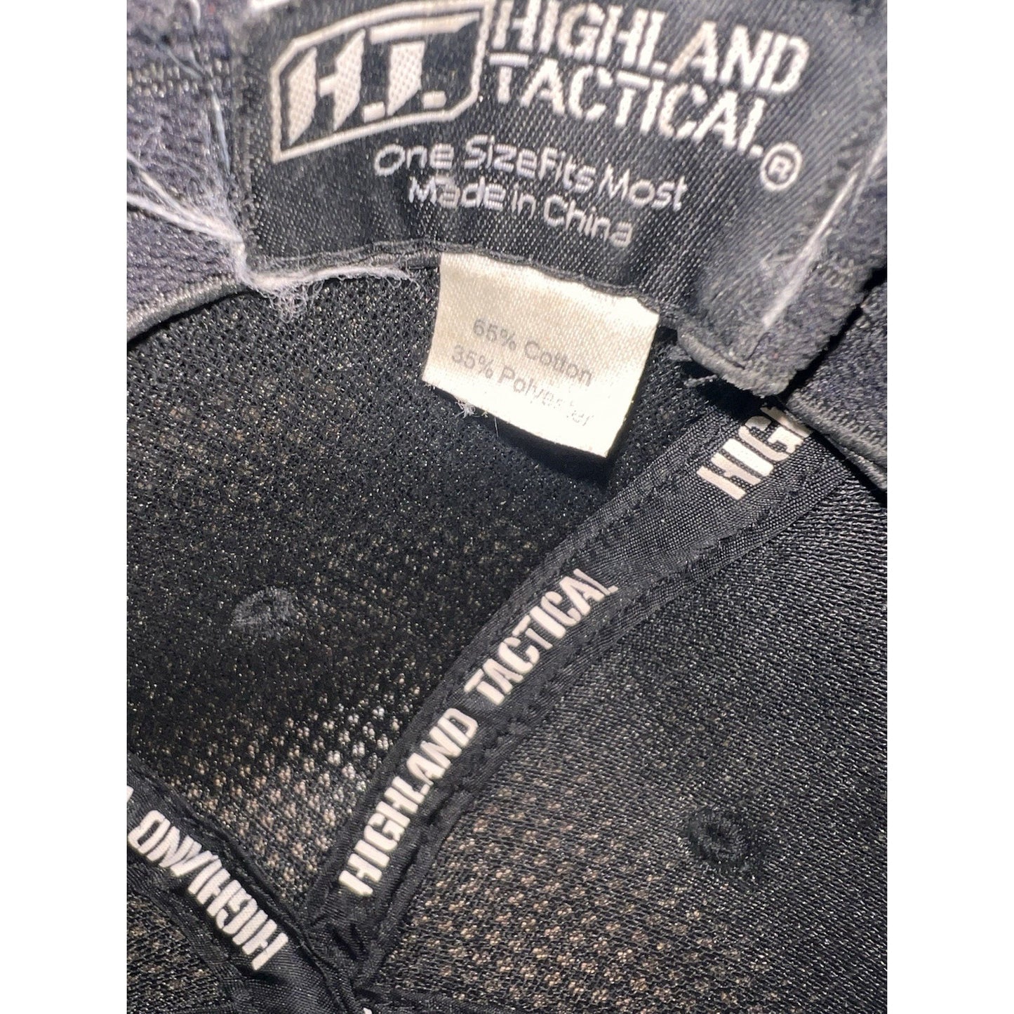 Highland Tactical American Flag Hat Cap Snap Back Mesh Mens Black