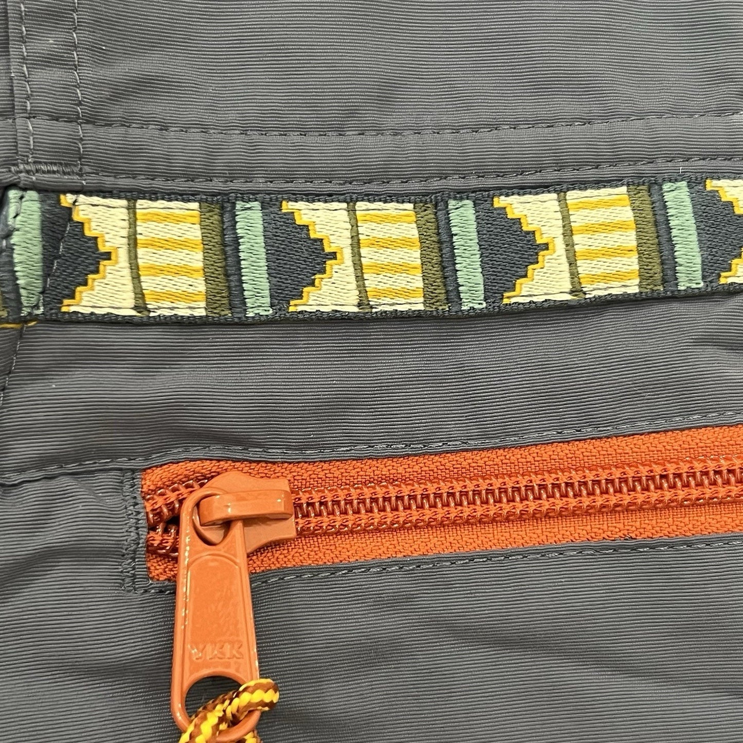 LL Bean Women (L) Anorak Windbreaker 1/2 Zip Hood Retro Coastal Aztec Gorpcore