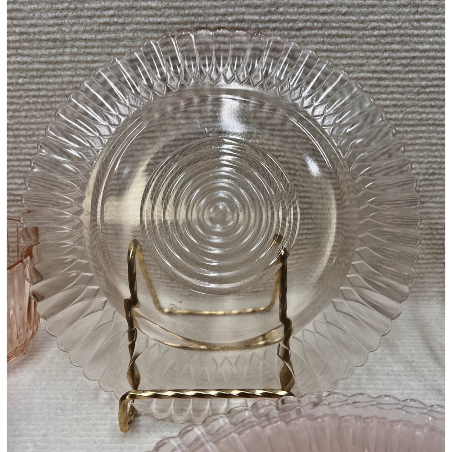 Vtg 1930's Macbeth Evans Pink Petalware Depression Glass 16pc 4 Place Setting