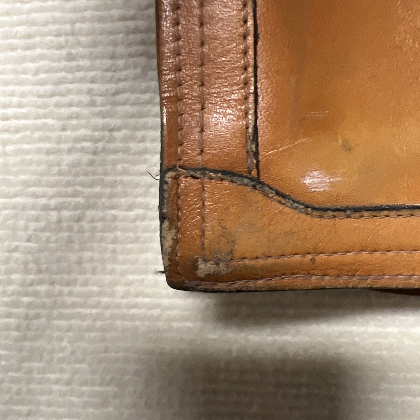 Vtg Slim Leather Soft Sided Attache Briefcase Two Handles 3 Compartments Zippers