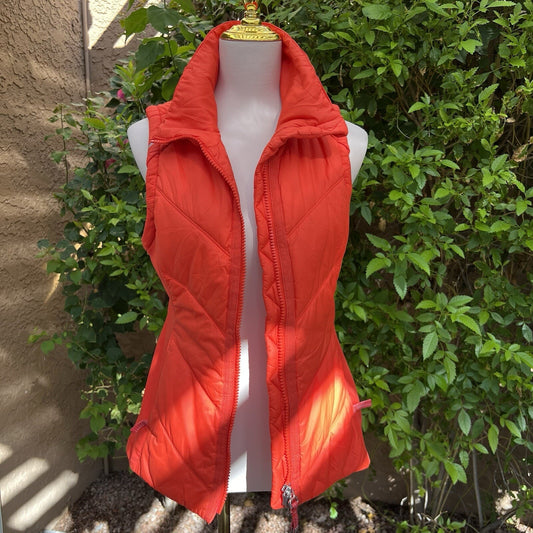 (S) Athleta Rock Ridge PrimaLoft Full Zip Puffer Vest Red Lightweight Pockets