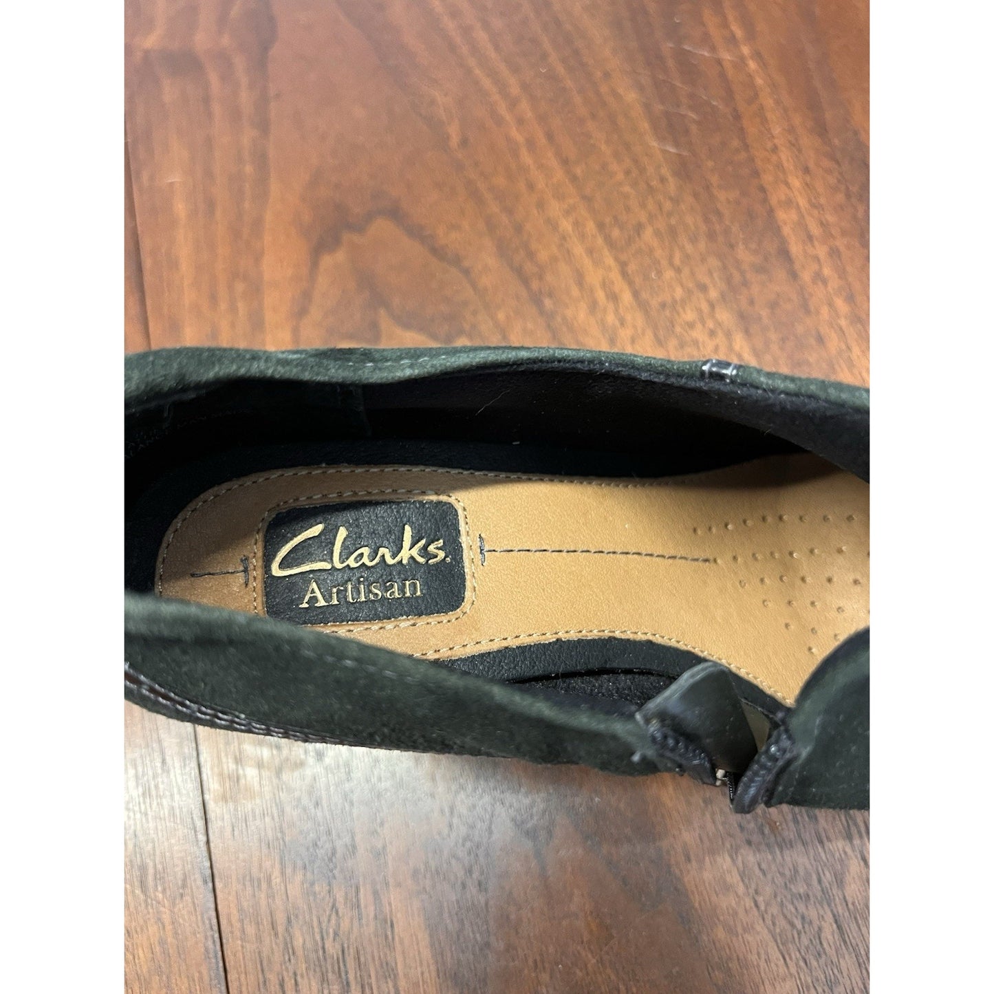 Clarks Artisan Active Air Heeled Ankle Booties Black Side Zip Size 8