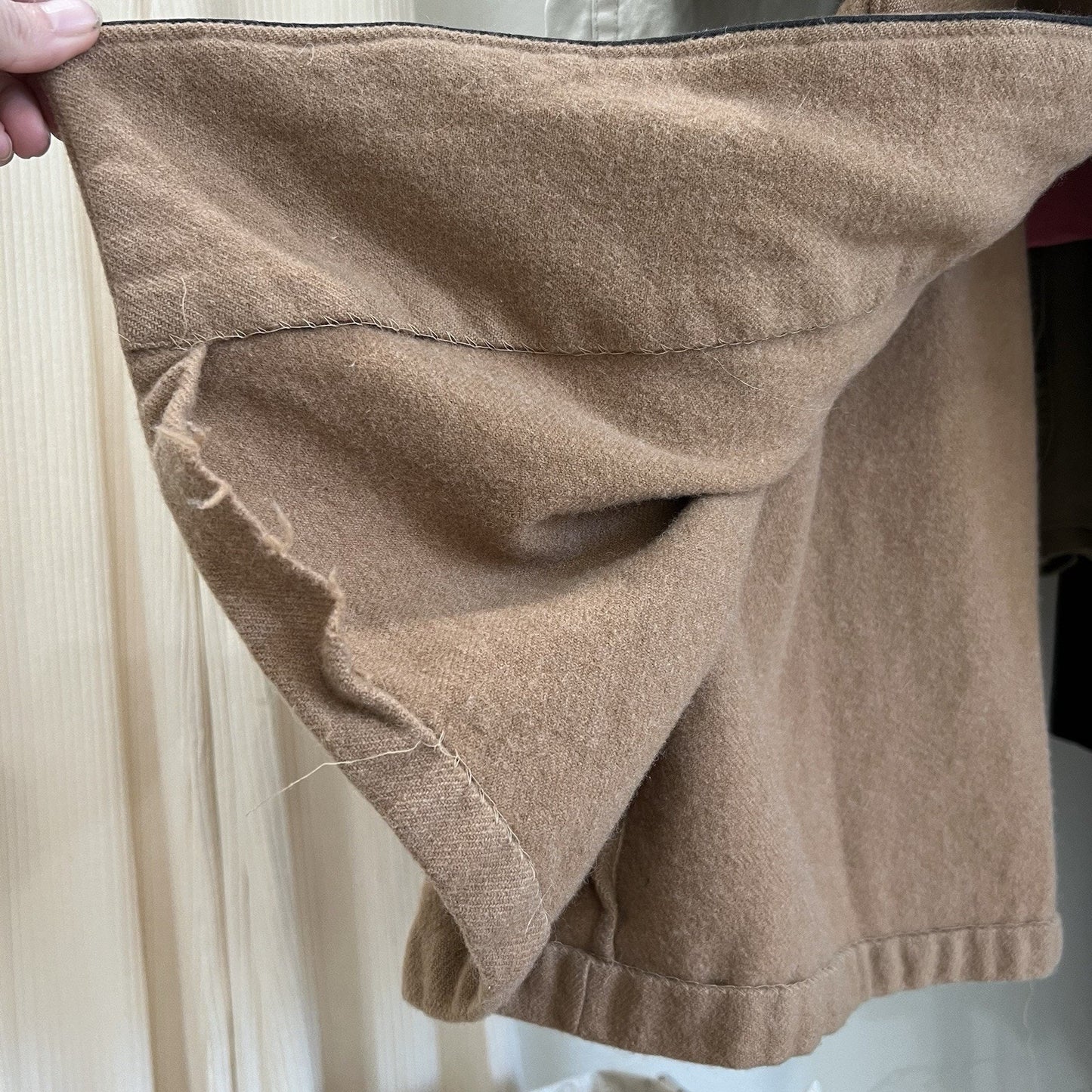 Derek Rose Vintage Wool Dressing Gown Lounge Robe Men’s (M) Camel Shawl Collar