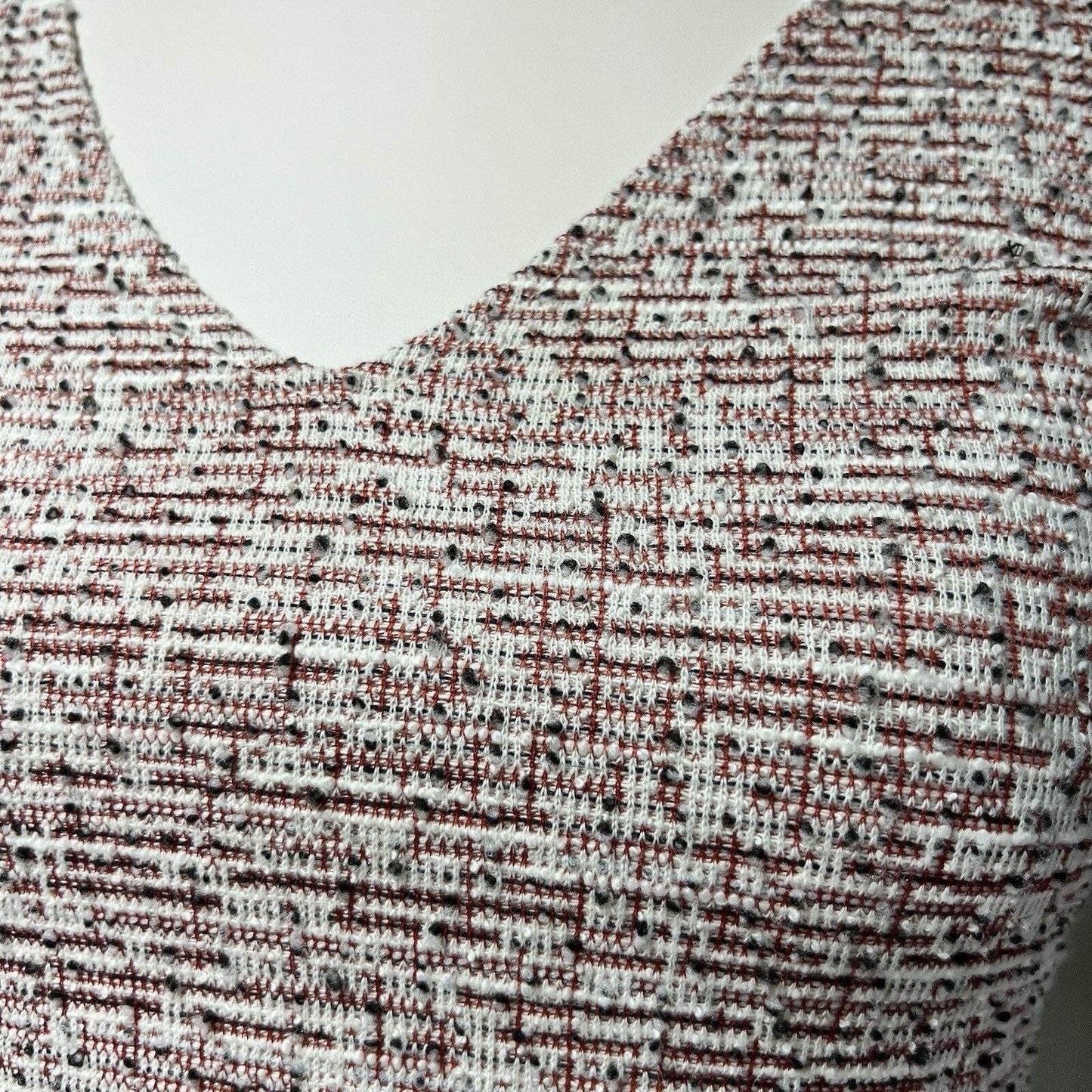 Maeve Anthropologie Dress Tweed Susie Swing Dress XS Ivory Red Bell Sleeve Boho