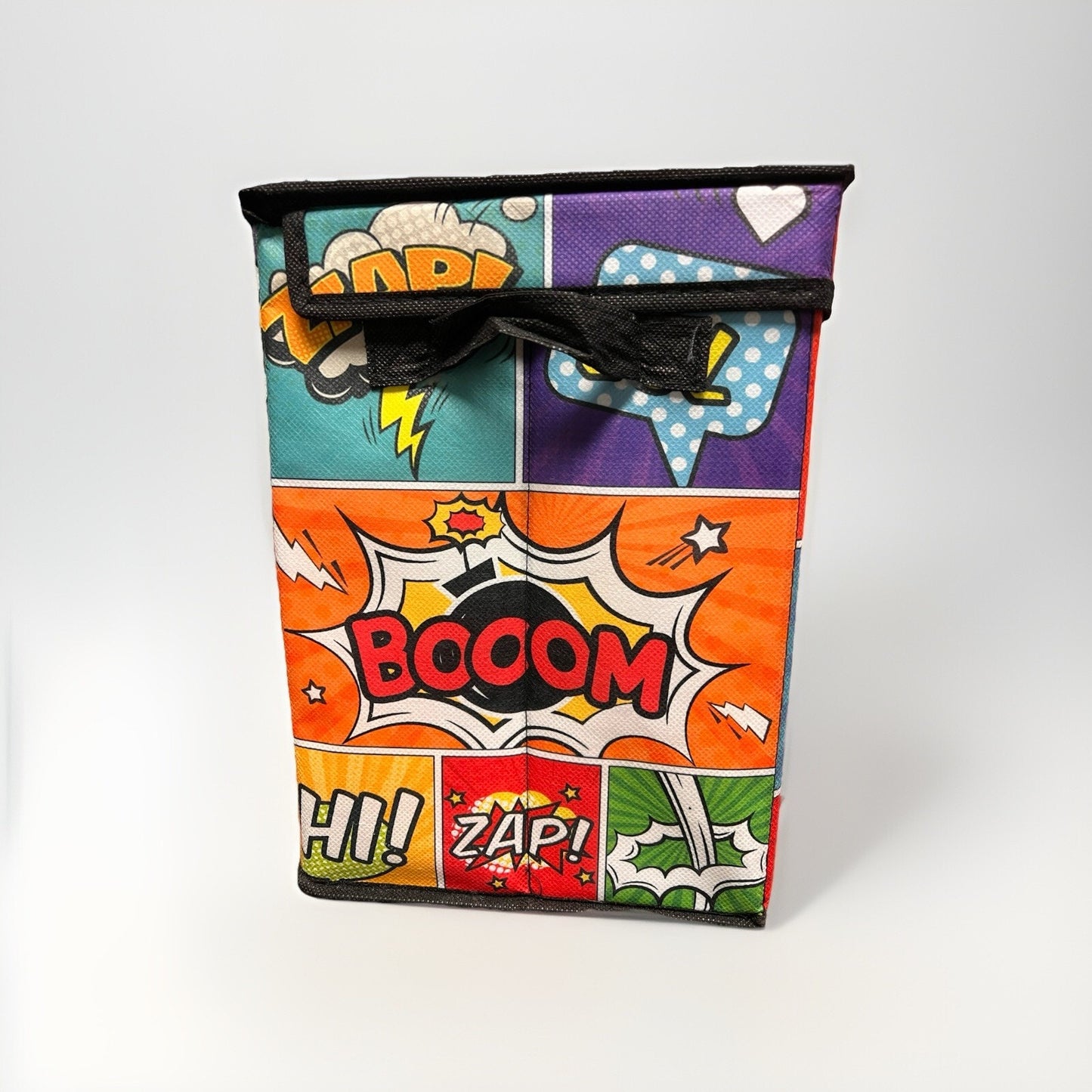 Comic Book Storage Box 4-Pack Vintage Pattern Cotton/Linen Material Collapsible