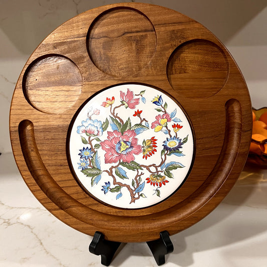 MCM Teakwood Cheeseboard by Dolphin, Retro Vintage Charcuterie Serving Tray