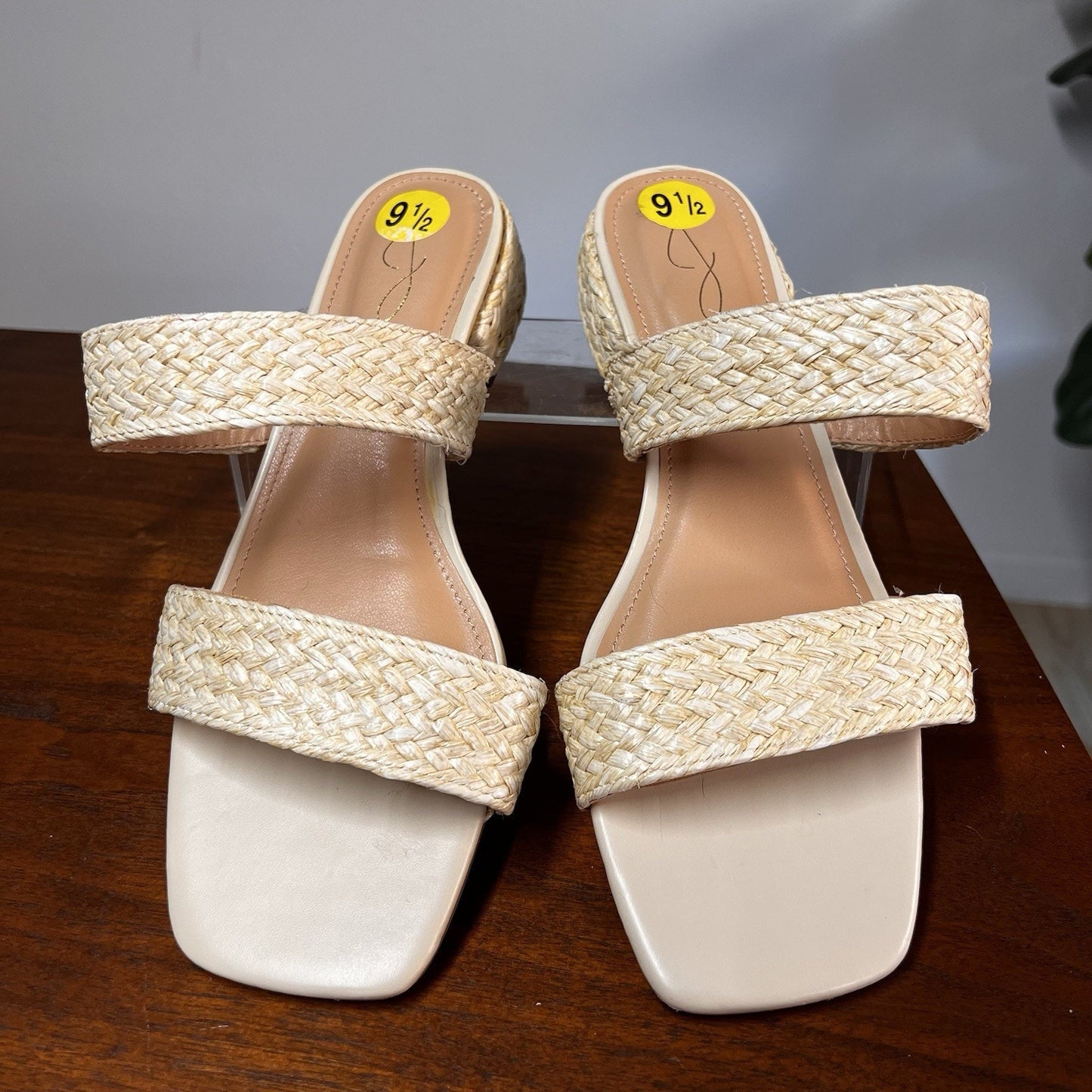NWT JOIE Straw Braided Woven Strappy Slip-On Sandals Slide 9.5 Coastal Beach