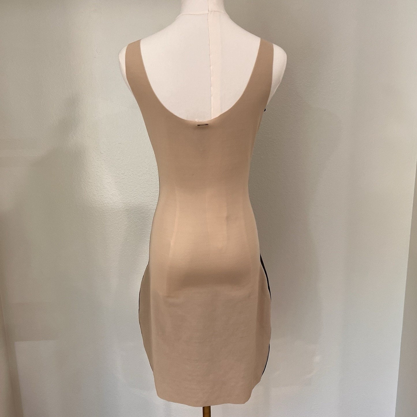 Renee Masoomian Latex Mesh Tank Dress (M) Black Nude Bodycon Fetish Goth