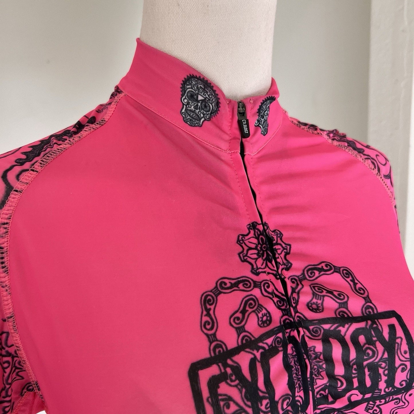 Cycology Day of the Living Cycling Jersey Women’s Medium Short Sleeve SPF 50