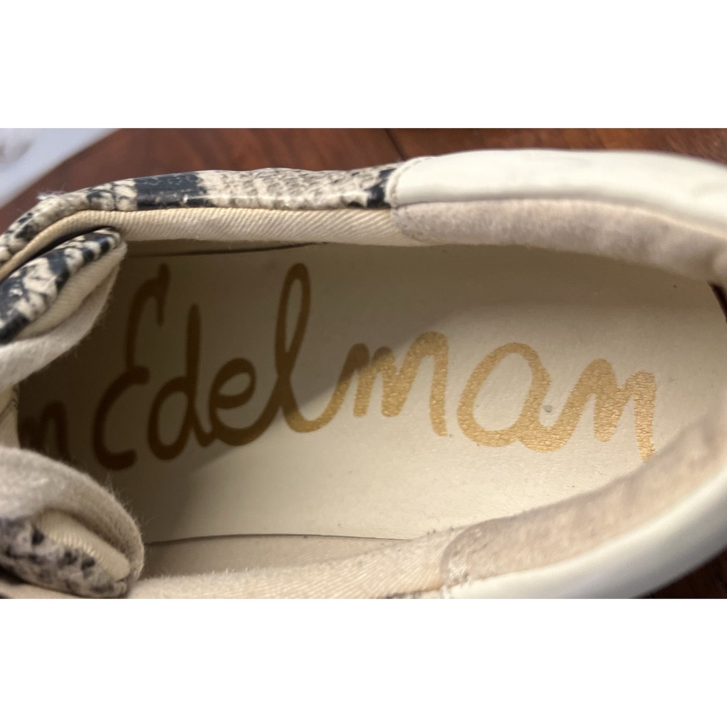 Sam Edelman Ethyl Beach Multi Snake Leather Casual Lace-Up Sneaker Shoes Size 9