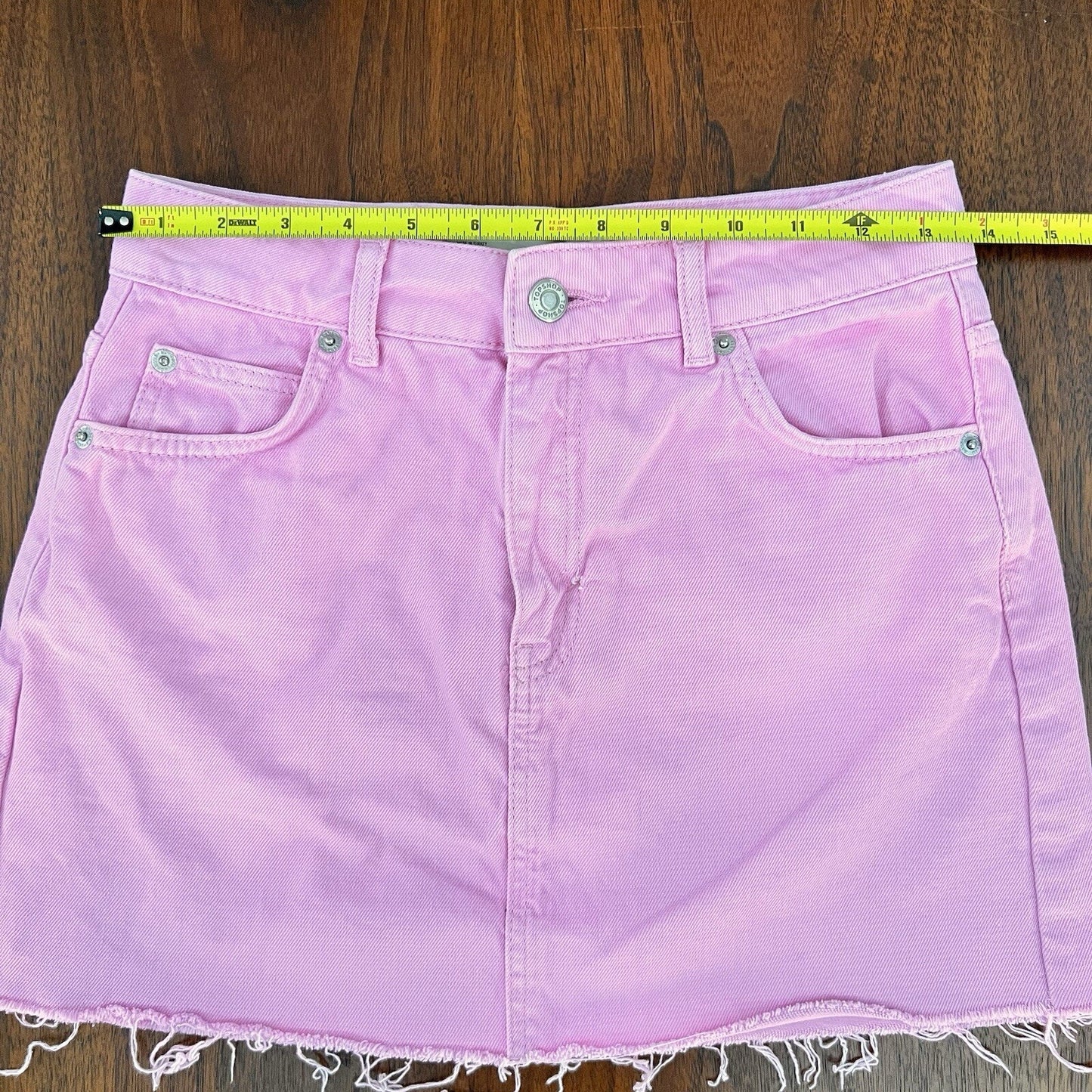 Topshop Moto Y2K Miniskirt Bubblegum Pink 27” Sz 4 Barbie Cutoff Raw Hem Petite