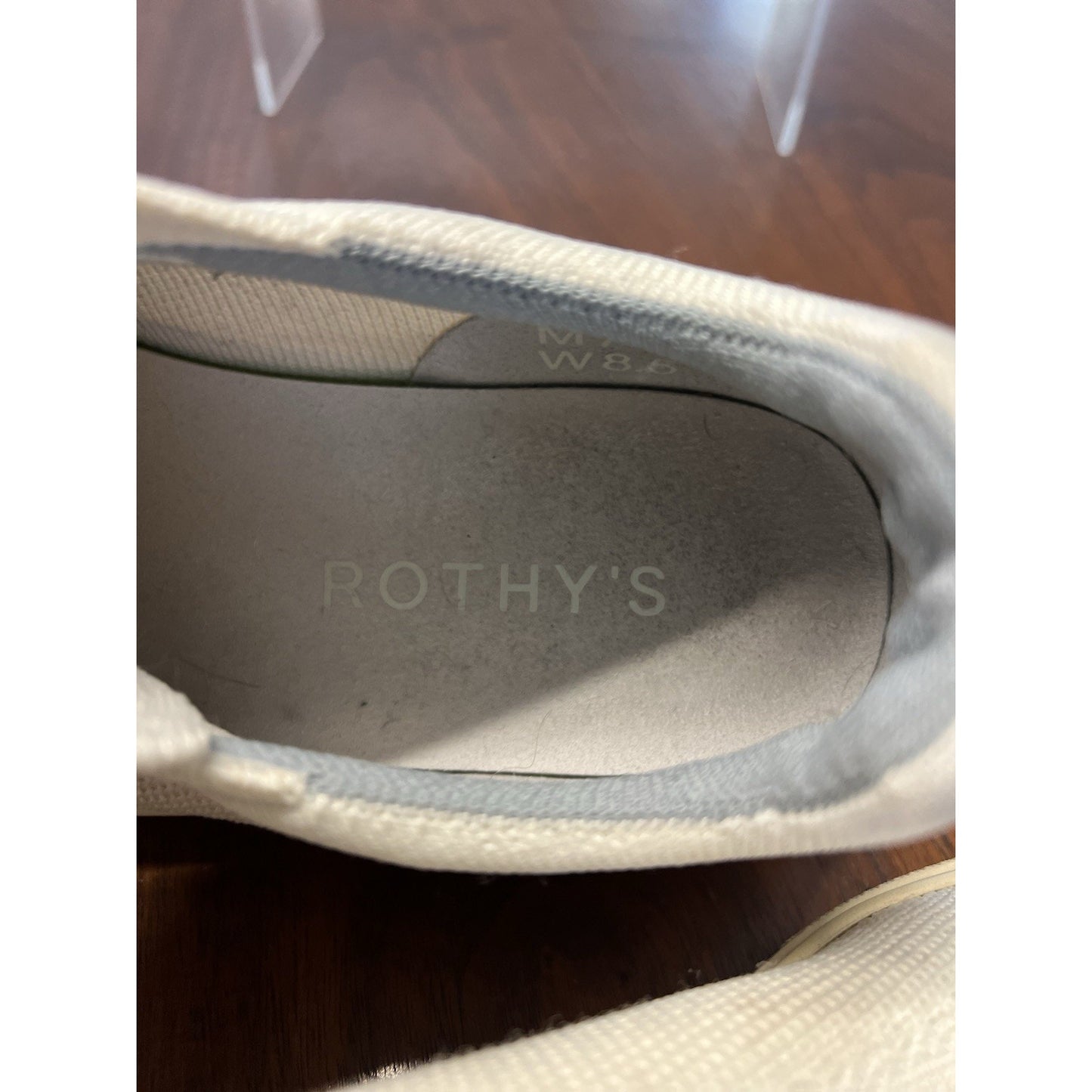 Rothy's RS02 Sneaker Womens 8.5 Mens 7 Bone Off White Knit Lace Up Low Top Tech