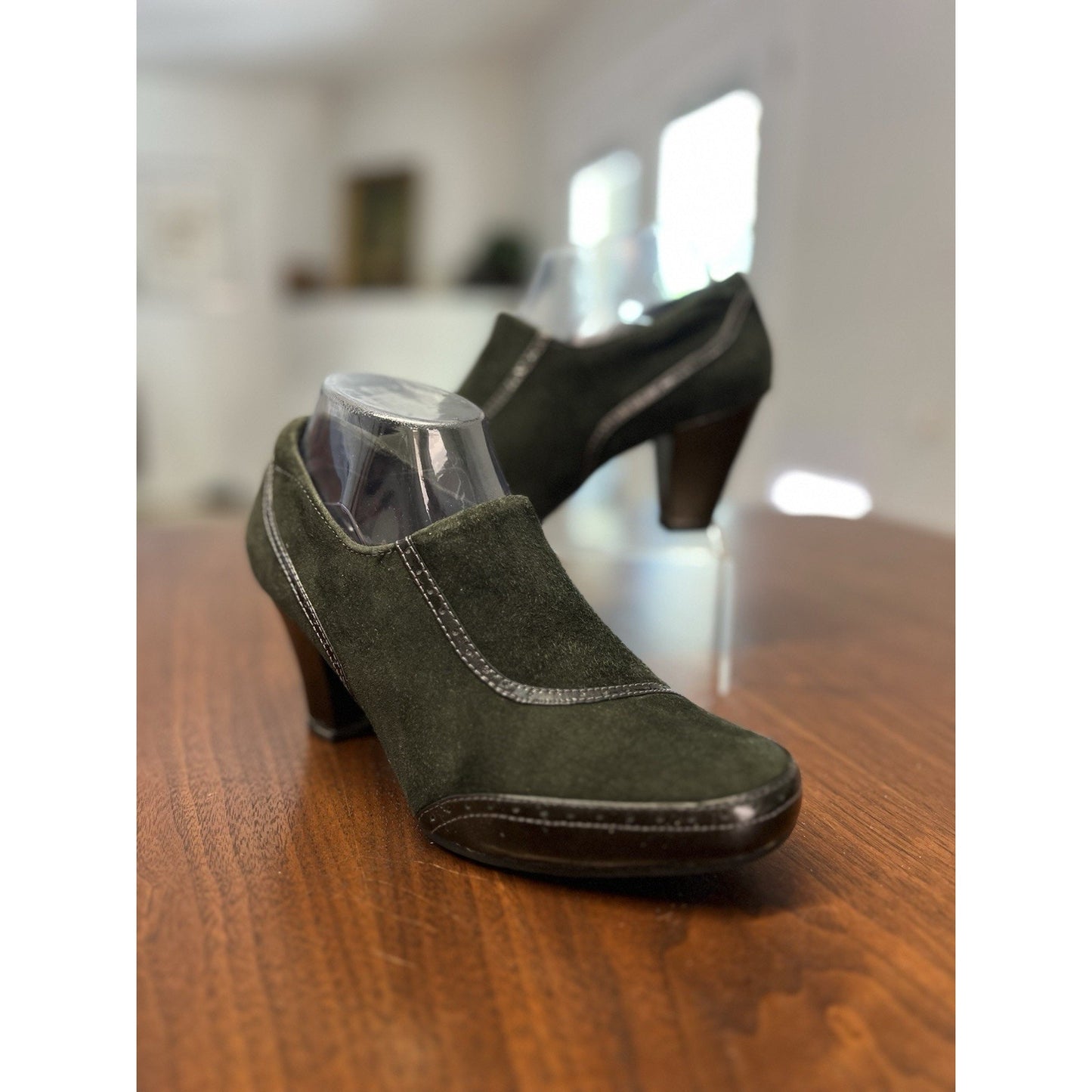 Clarks Artisan Active Air Heeled Ankle Booties Black Side Zip Size 8