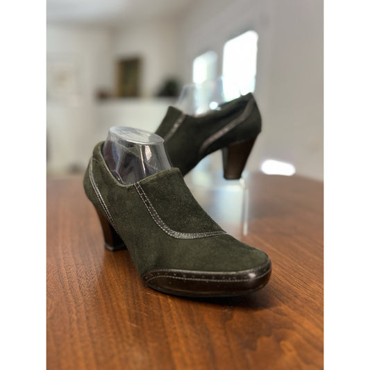 Clarks Artisan Active Air Heeled Ankle Booties Black Side Zip Size 8
