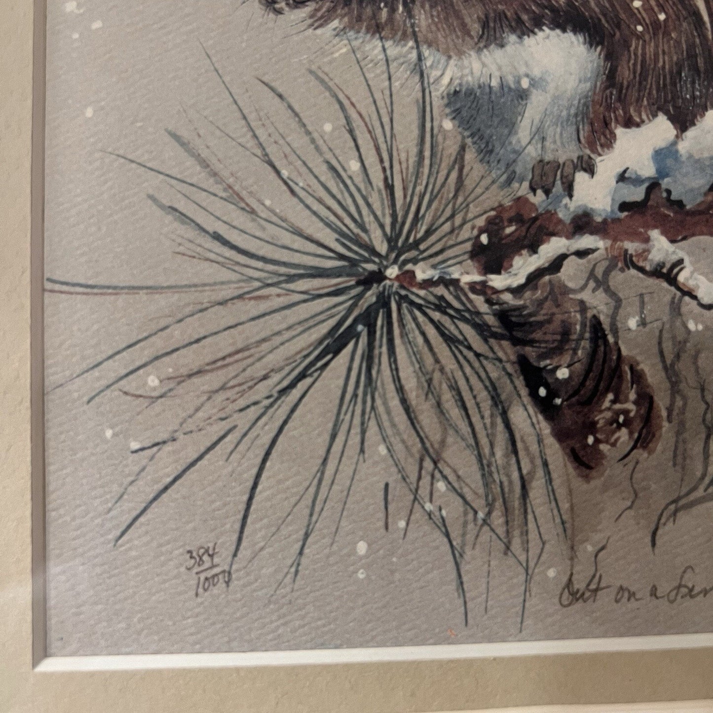 Jean Haefele Limited Edition Signed Print “Out On A Limb” 384/1000 Framed