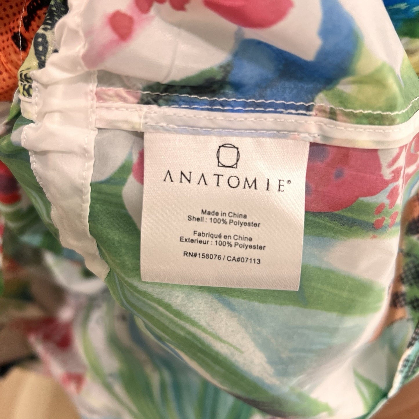 Anatomie Windbreaker Jacket Lg August Botanical Hooded Lightweight Tropical