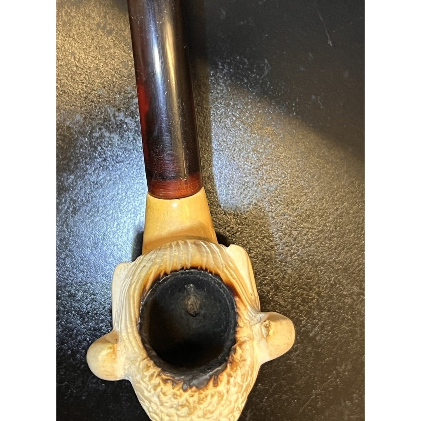 Vintage Meerschaum Buffalo Figure Estate Tobacco Pipe