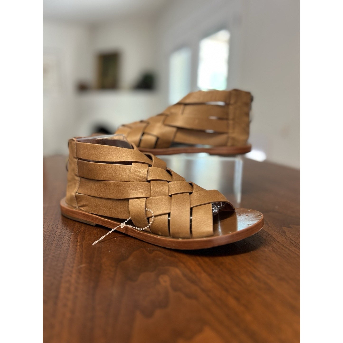 Beek Turaco Leather Sandals Womens Size 9 Brown Woven Handmade Boho Gladiator