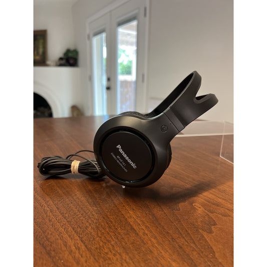 Panasonic RP-HT161 Over the Ear Corded Cushioned Headphone - Black 2M Long Cord