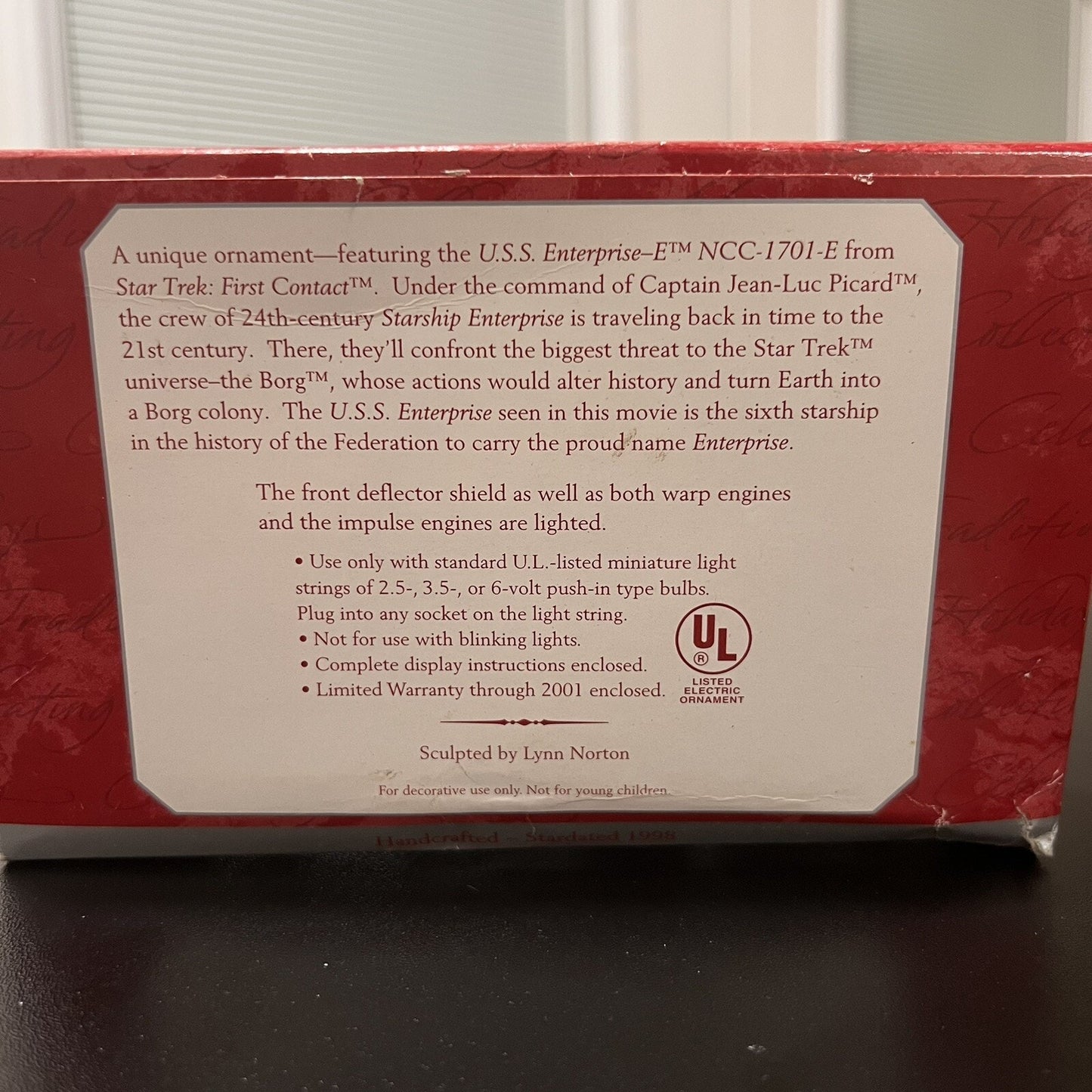 Hallmark Ornament 1998 Star Trek: First Contact U.S.S. Enterprise NCC-1701-F3
