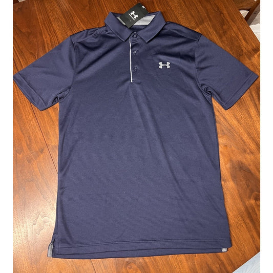 NWT Under Armour Men's Tech Polo Shirt Size Small Navy Blue Golf Performance