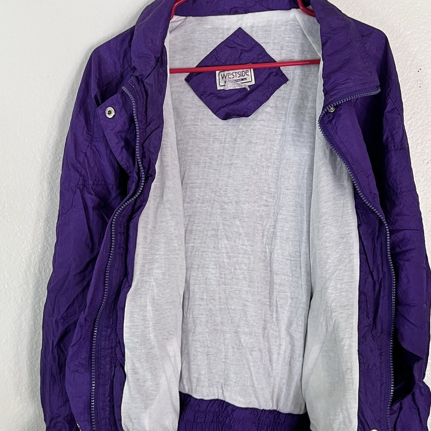 Retro Westside Connection Windbreaker Purple Ski Jacket 80s 90s Womens Vintage