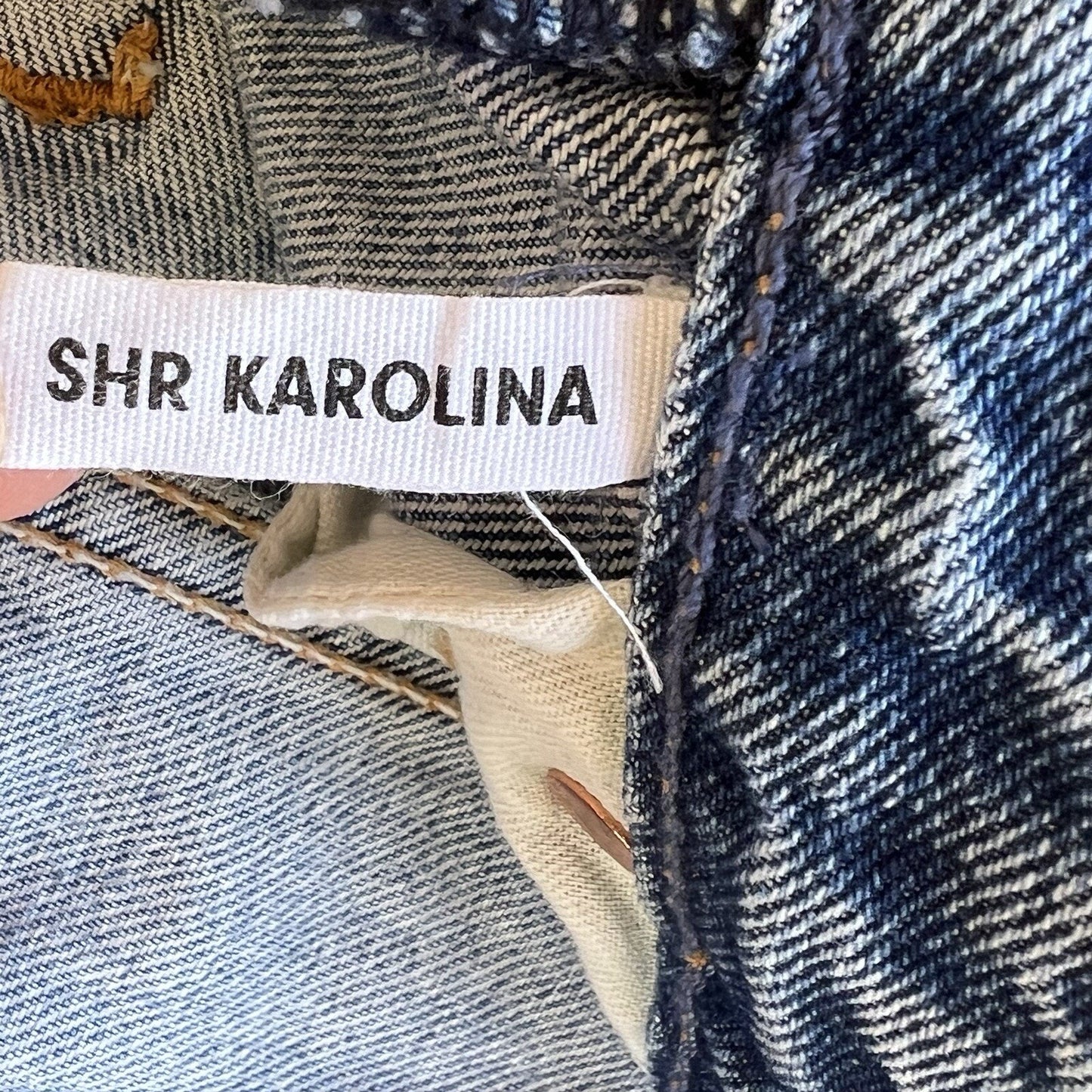 GRLFRND SHR Karolina Sz 26 Super High Rise Distressed Raw Hem Fringe Button Fly