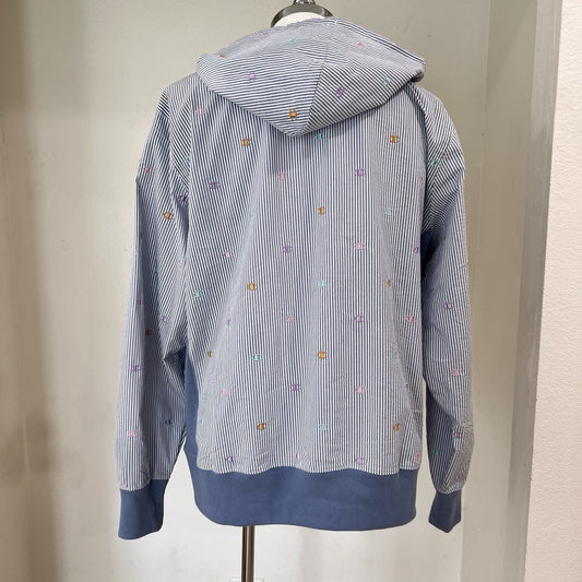 Champion 1/4 Zip Hoodie XL AOP Logo Retro Y2K Preppy Monogram 90s Pullover