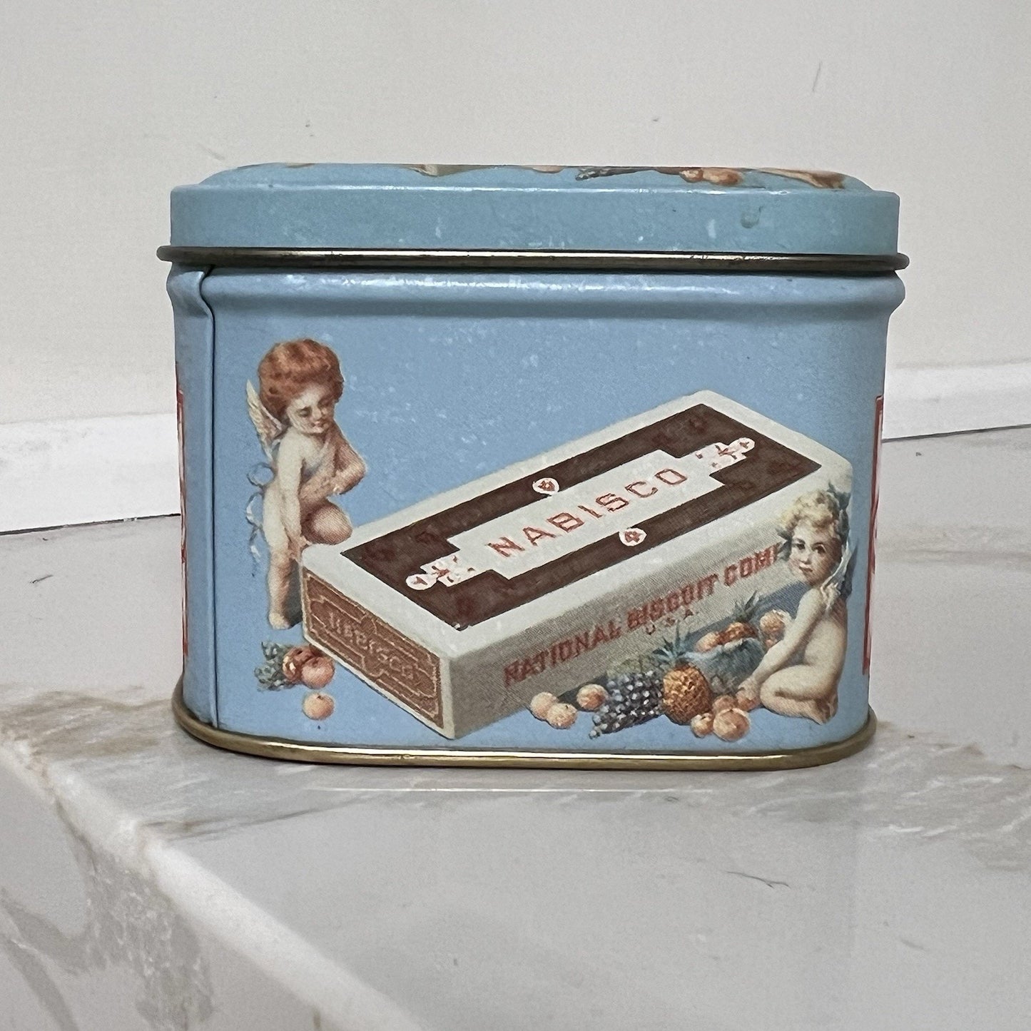 Vintage Nabisco Tin Box National Biscuit Company Shabby Chic Rococo Victorian