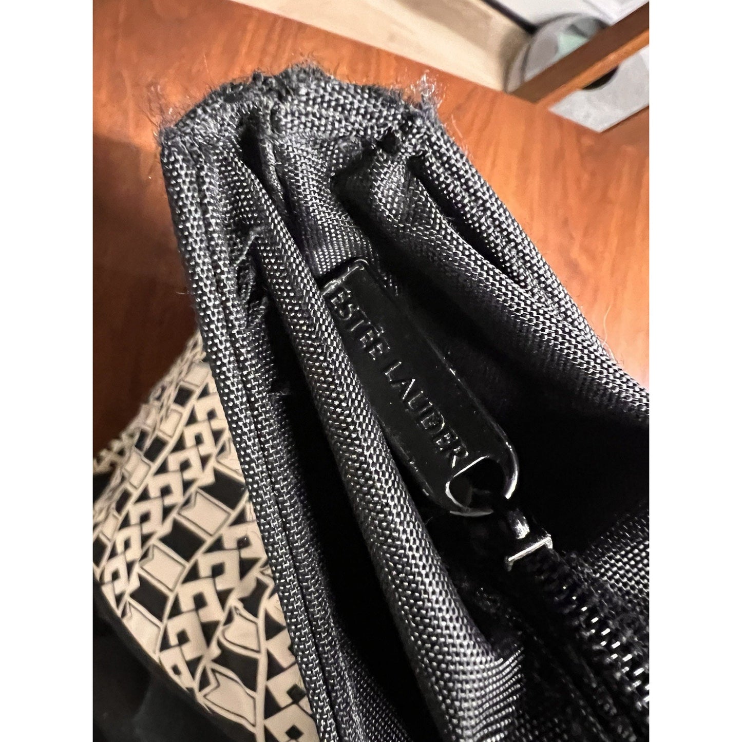 Estee Lauder Black And White Pattern Tote Bag